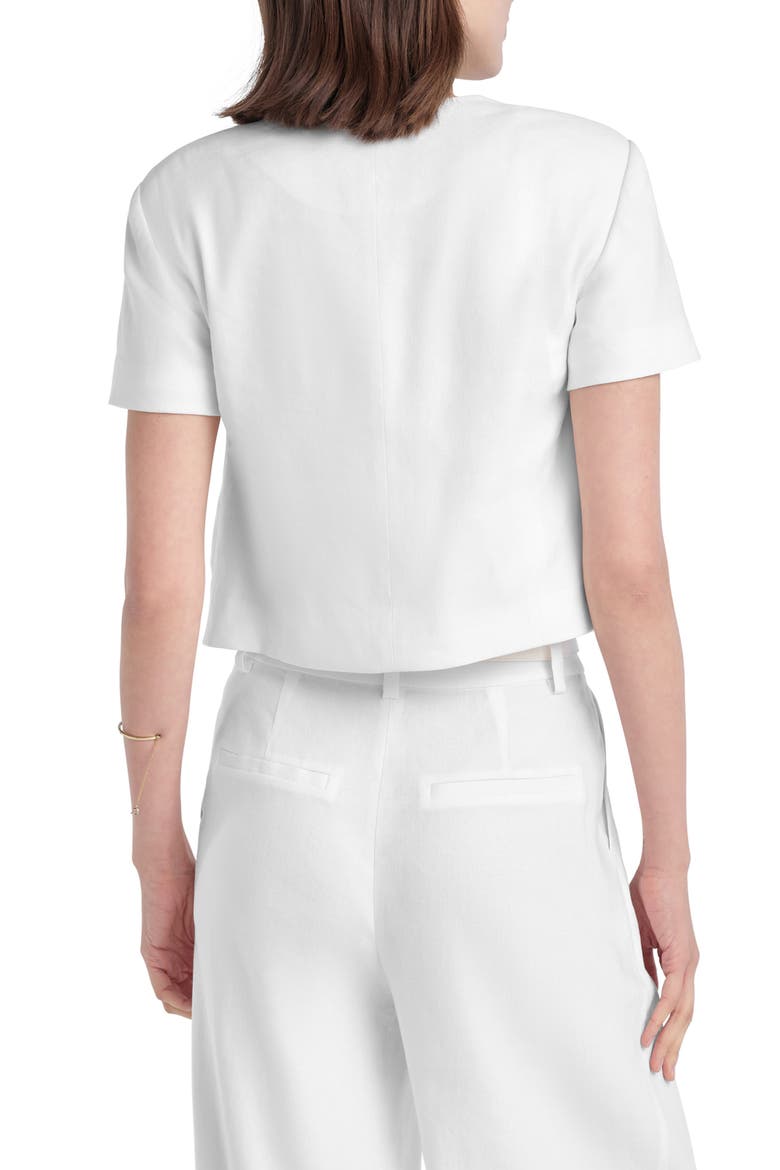 The Mayfair Linen Blend Top, Alternate, color, WHITE