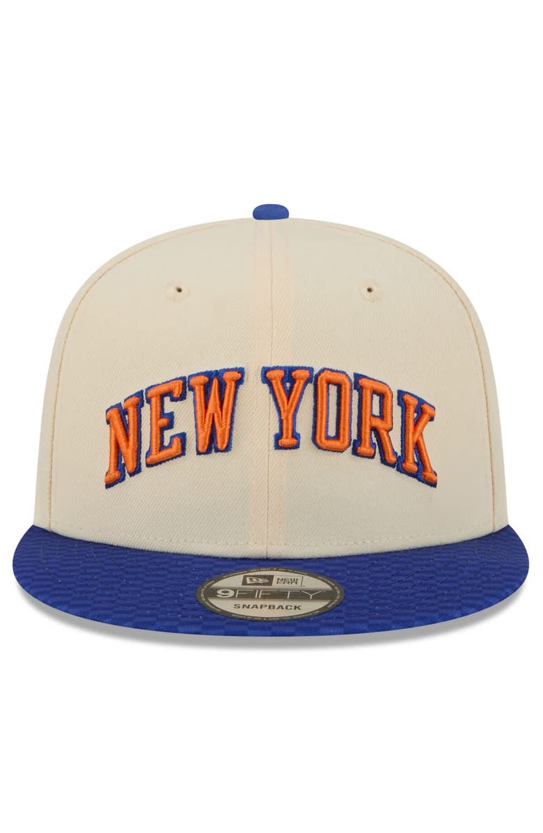 New Era Men's New Era Cream/Blue New York Knicks 2025/26 City Edition 9FIFTY Snapback Hat, Alternate, color, Cream