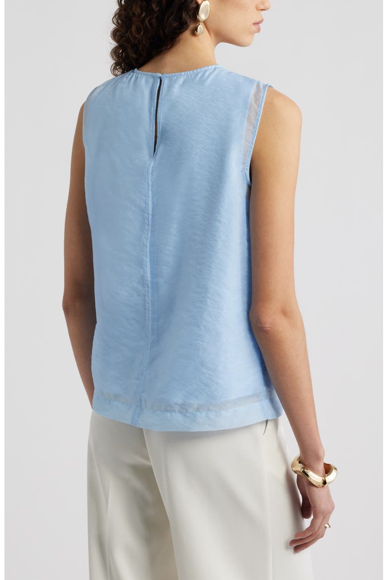 Sleeveless Organza Shell Top, Alternate, color, BLUE FLOATY