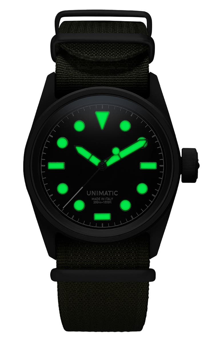 UNIMATIC Modello Cinque Unilight U5S-BL Automatic Watch Set, 36mm, Alternate, color, Black