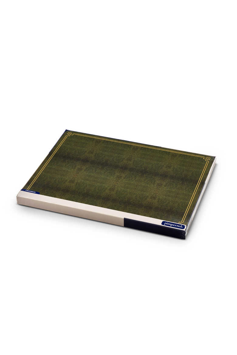Shagreen Leather Set of 4 Cork Back Placemats, Alternate, color, Green