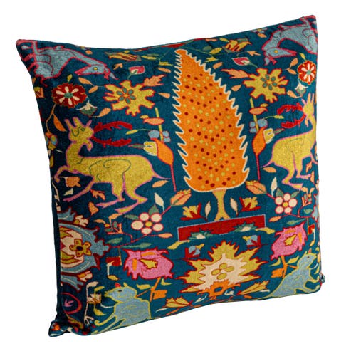 Storied Home Bohemian Vintage Velvet Pillow, Multicolor