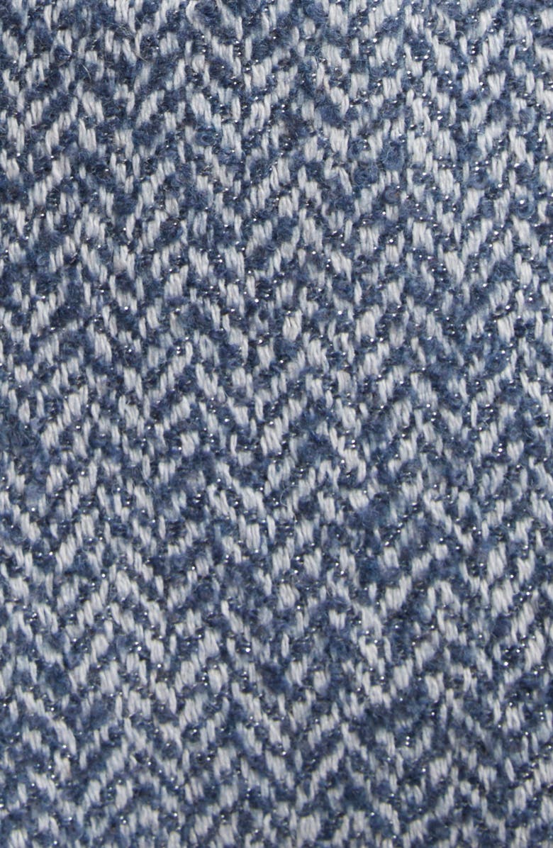 Emporio Armani Metallic Chevron Tweed Jacket, Alternate, color, Solid Light Blue