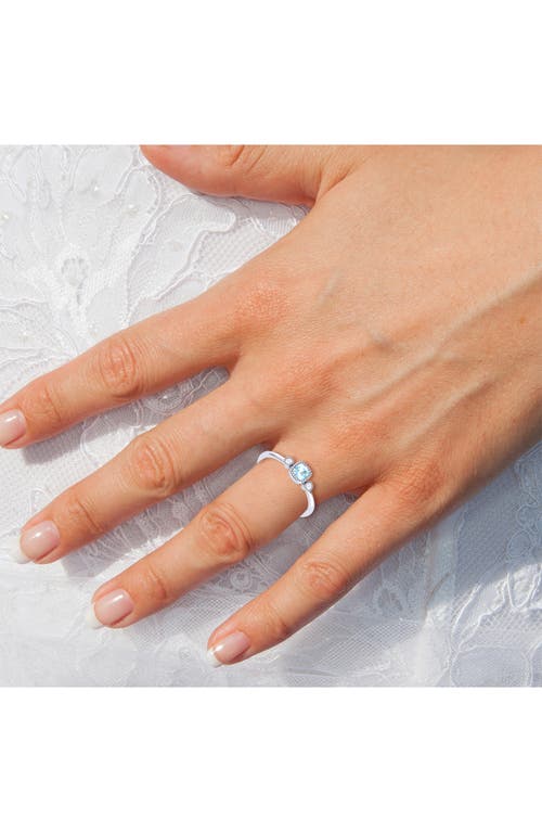 Luvmyjewelry Cushion Cut Aquamarine & Diamond Birthstone Ring In 14k Gold In Metallic