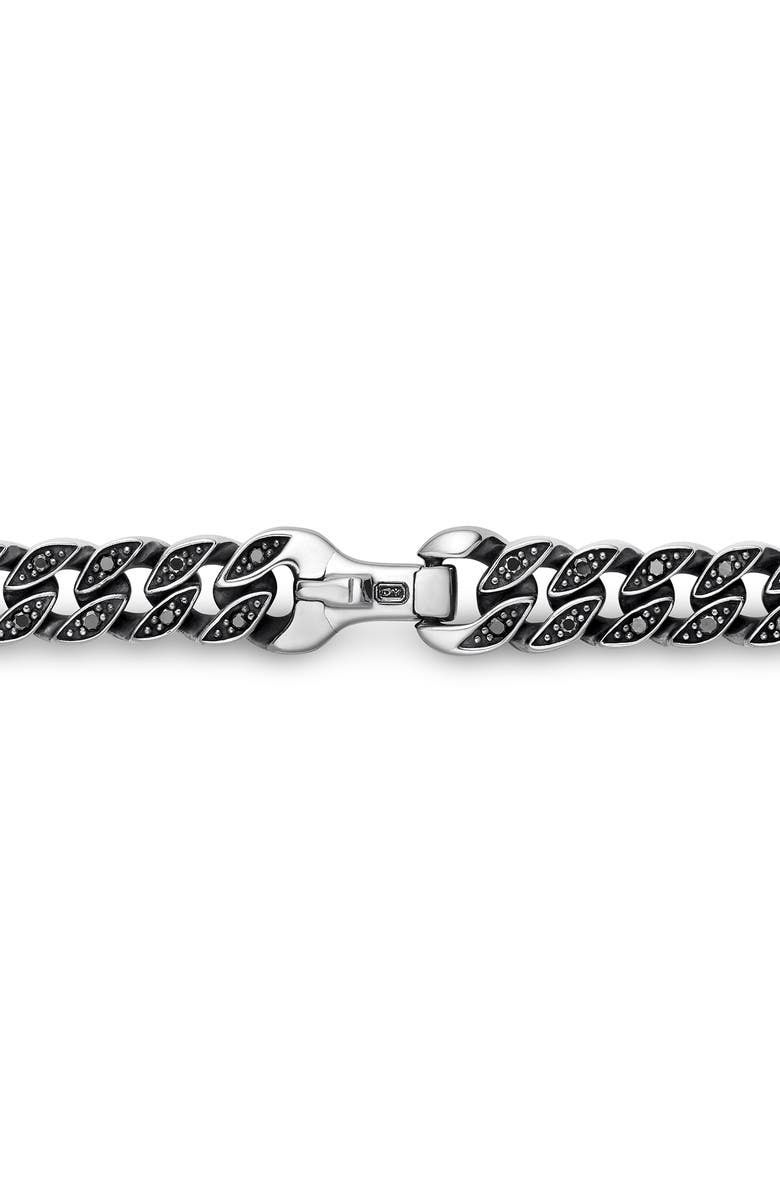 David Yurman Men's Curb Chain Necklace in Sterling Silver with Black Diamonds, 6mm, Alternate, color, Sterling Silver/ Black Diamond