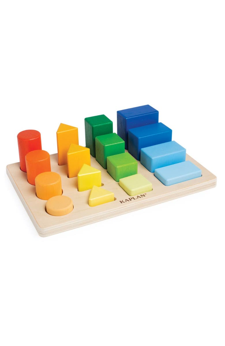 Kaplan Early Learning Company Wooden Colorful Shape and Height Sorter, Main, color, Multicolor