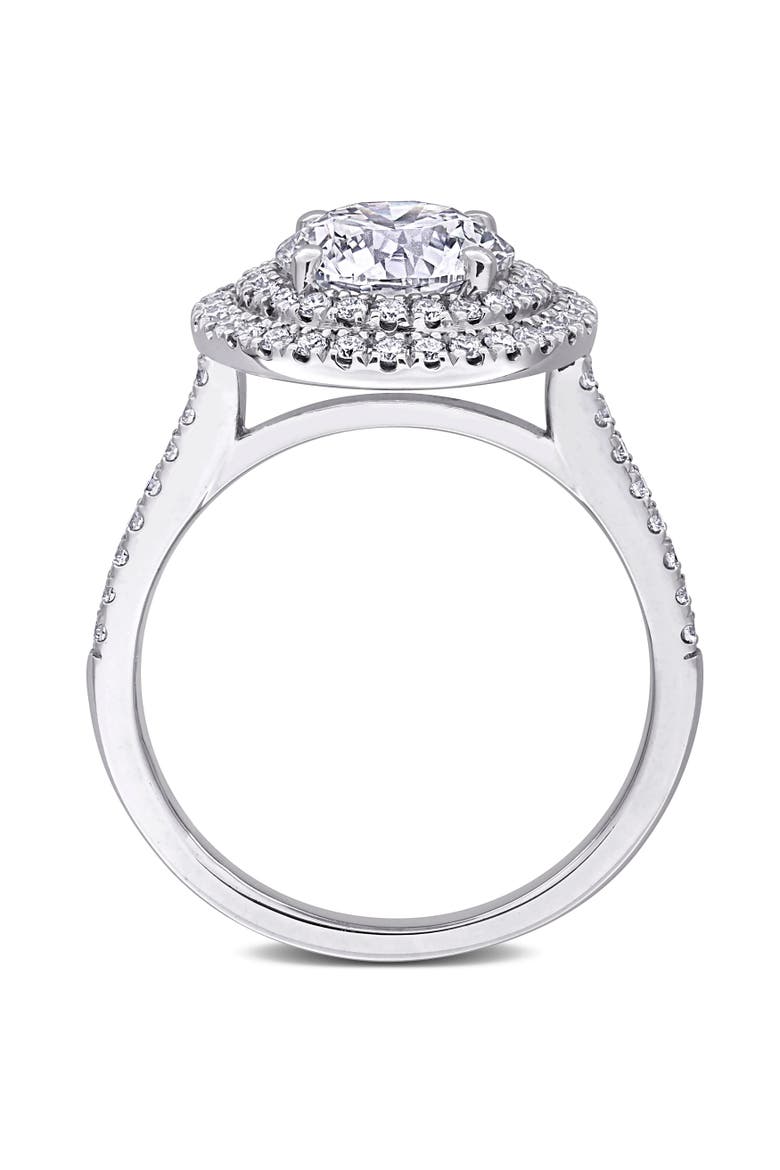2-1/2 CTW Lab-Grown Diamond Halo Ring 14k, Alternate, color, White Gold