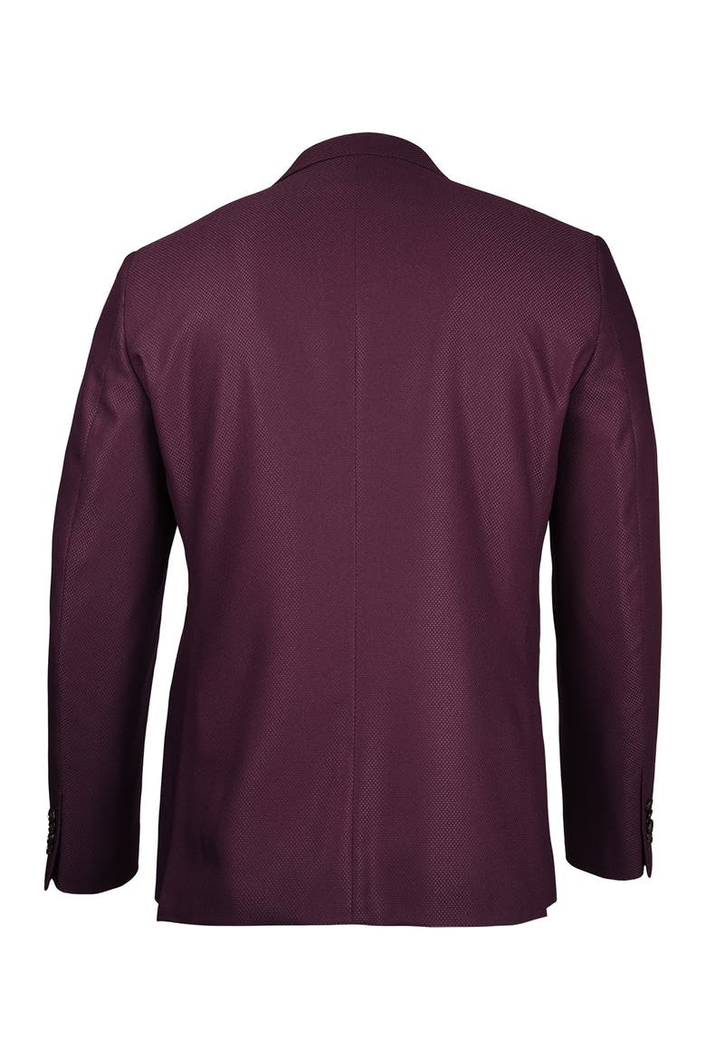 Burgundy Peak Lapel Slim Fit Blazer, Alternate, color, BURGUNDY