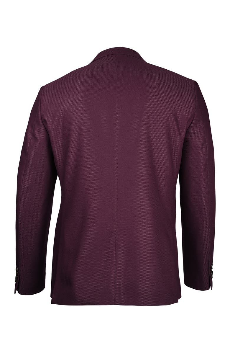 SAVILE ROW CO Burgundy Peak Lapel Slim Fit Blazer, Alternate, color, 