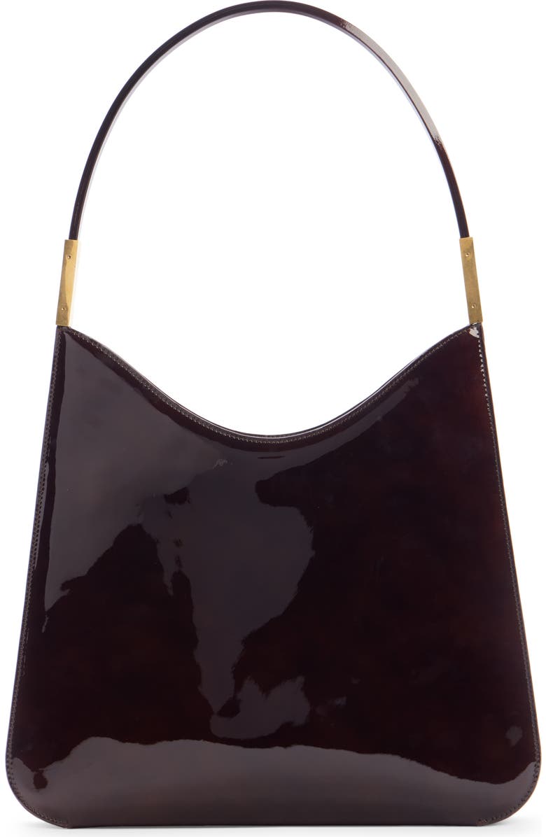 Saint Laurent Sac Patent Leather Hobo Bag, Alternate, color, Espresso Forte