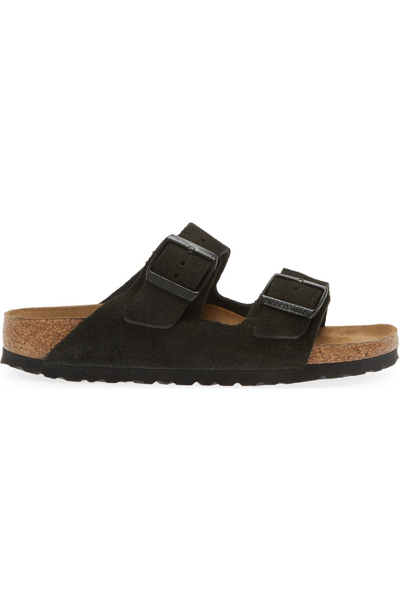 Birkenstock Arizona Soft Footbed Slide Sandal, Alternate, color, Black Suede