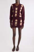 Chloé Argyle Wool & Cashmere V-Neck Sweater