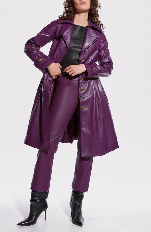 As By Df Darcy Recycled Leather Trench In Plum Wine