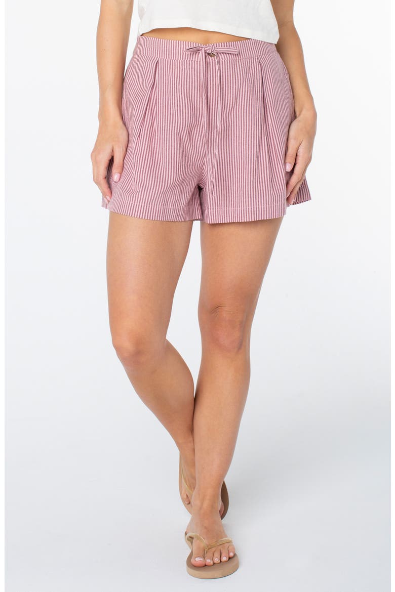 Mavericks Striped Trouser Shorts, Main, color, PORT