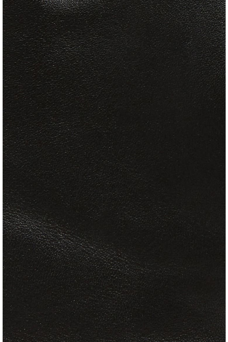 Cassandre Logo Cashmere Lined Leather Gloves, Alternate, color, BLACK/ GOLD