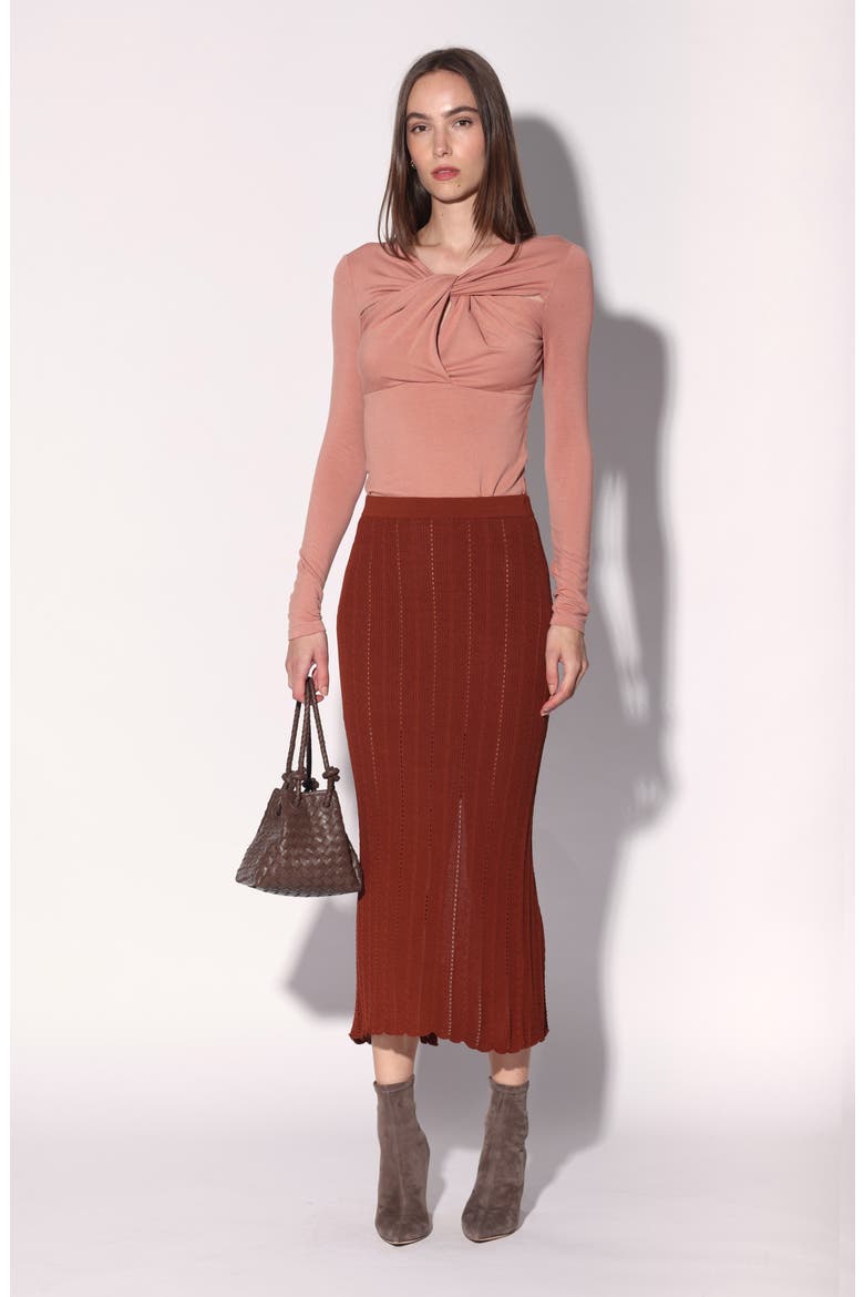 Posey Midi Skirt, Alternate, color, TERRACOTTA