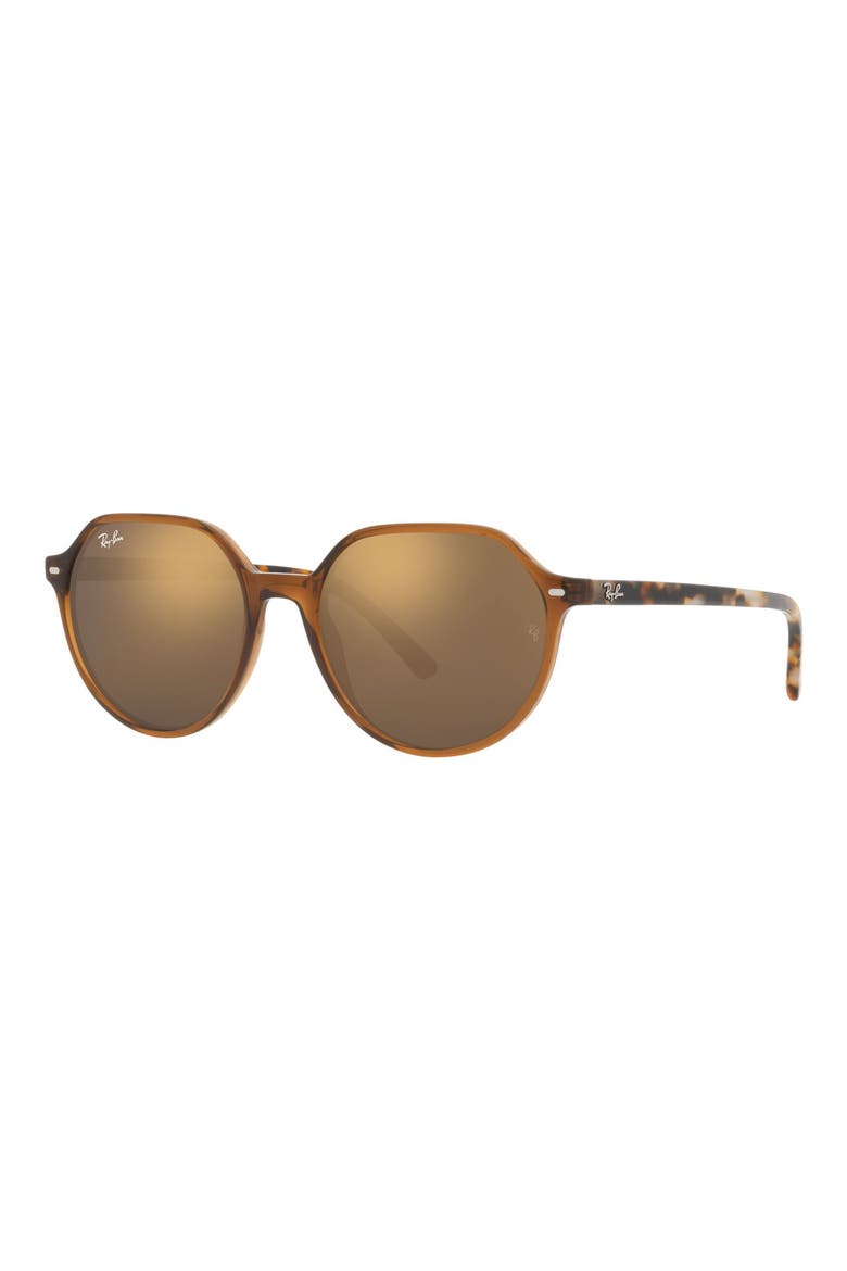 Thalia 53mm Mirrored Square Sunglasses, Alternate, color, TRANSPARENT