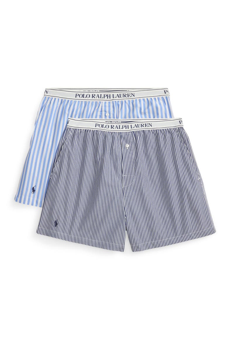 Assorted 2-Pack Cotton Boxer Pajama Shorts, Main, color, HYDRANGEA/ BEACON BLUE
