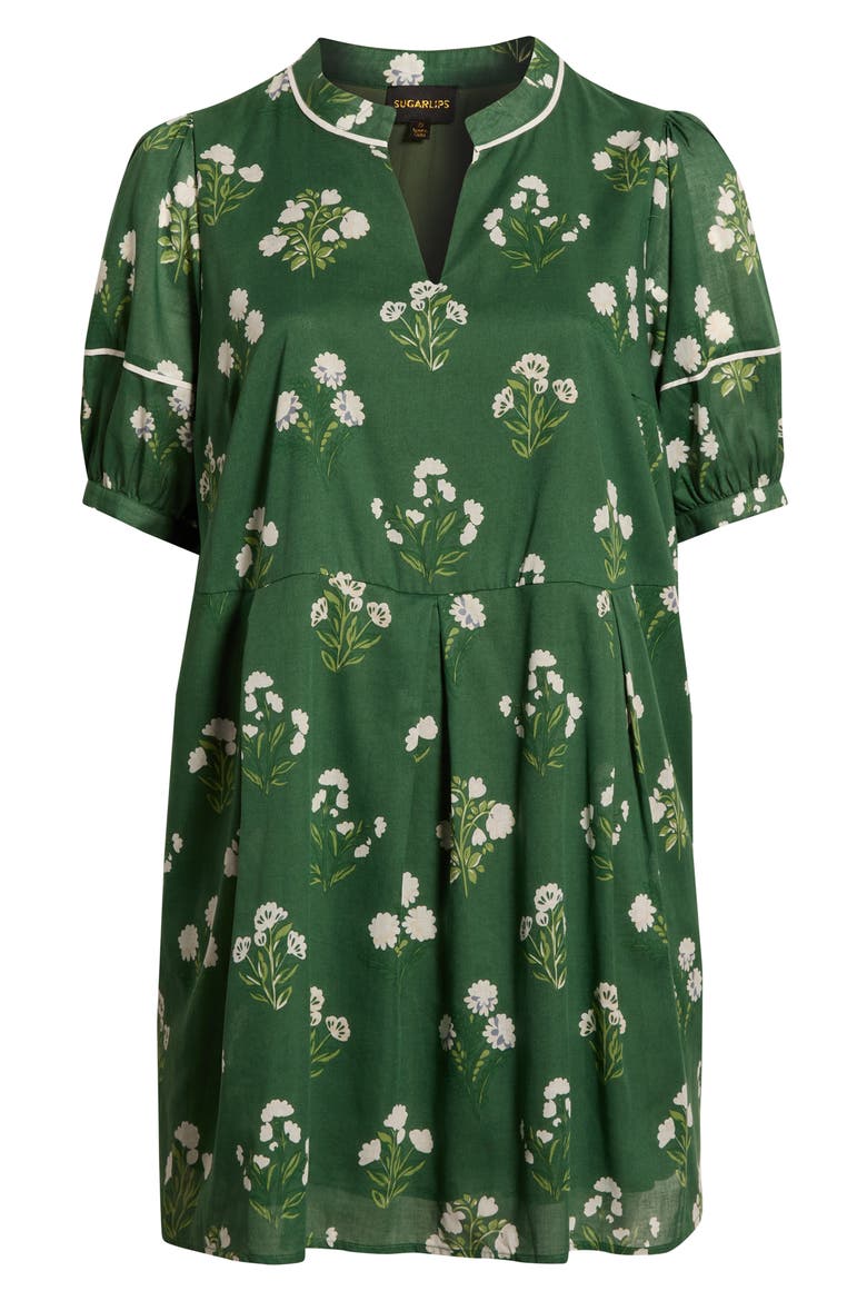 Kestrel Floral Fawna Cotton Shift Dress, Alternate, color, CREAM-GREEN