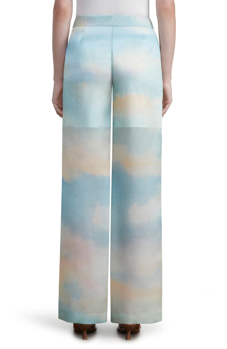 Lafayette 148 New York Sullivan Sky Scene Print Silk Organza Pants, Alternate, color, 