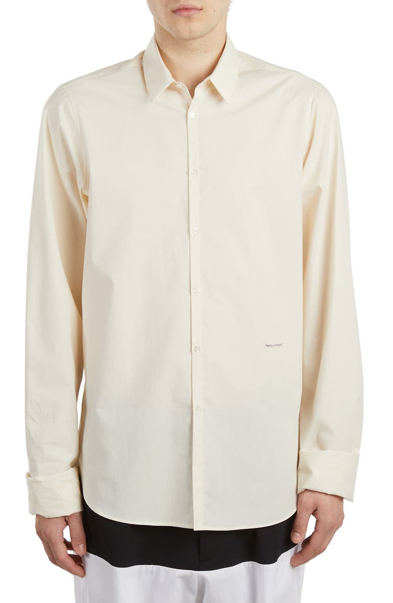 Raf Simons History of the World Slim Fit Cotton Shirt, Main, color, 