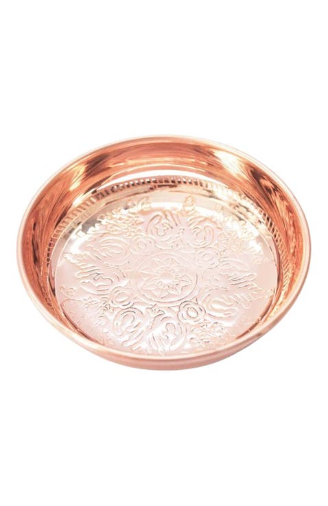 Vintage Inspired Copper Ring Dish Acanthus