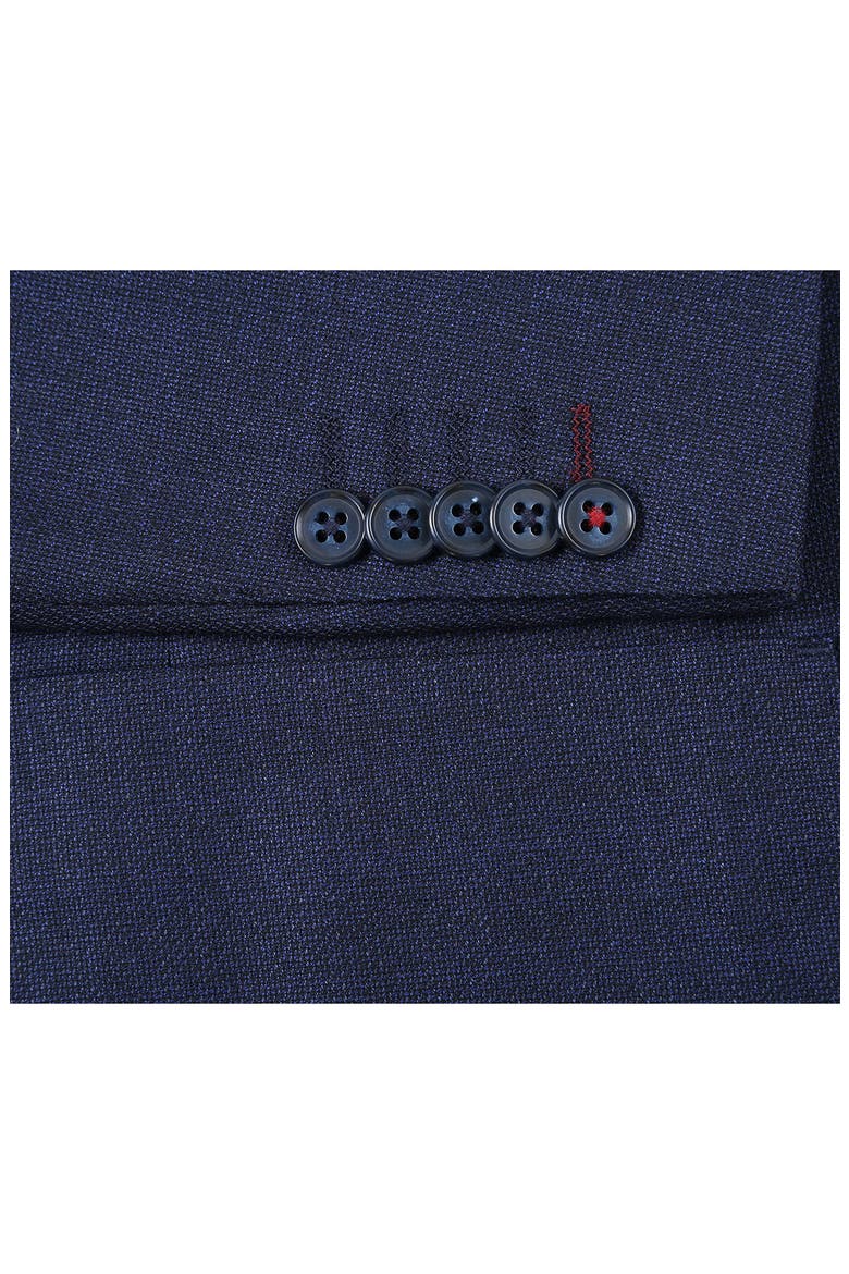 Peaked Lapel Wool Blend Two-Piece Suit, Alternate, color, NAVY