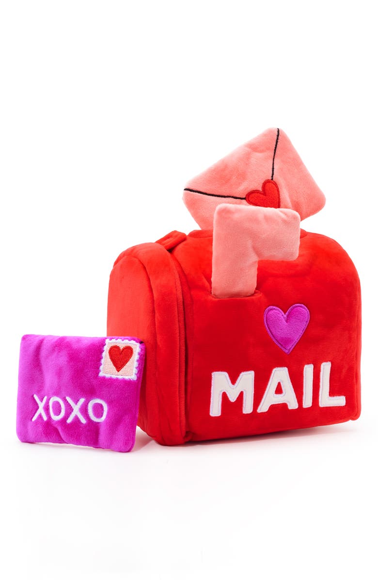 The Foggy Dog Be My Valentine Plush Dog Toy, Main, color, Red Mail