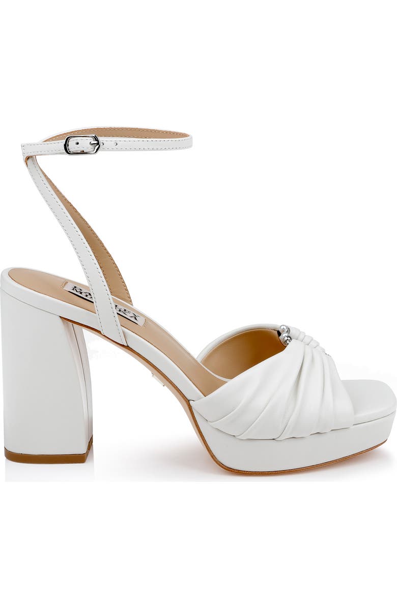 Badgley Mischka Collection Veda Ankle Strap Platform Sandal, Alternate, color, White Leather