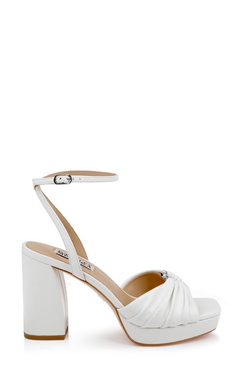 Badgley Mischka Collection Veda Ankle Strap Platform Sandal In White