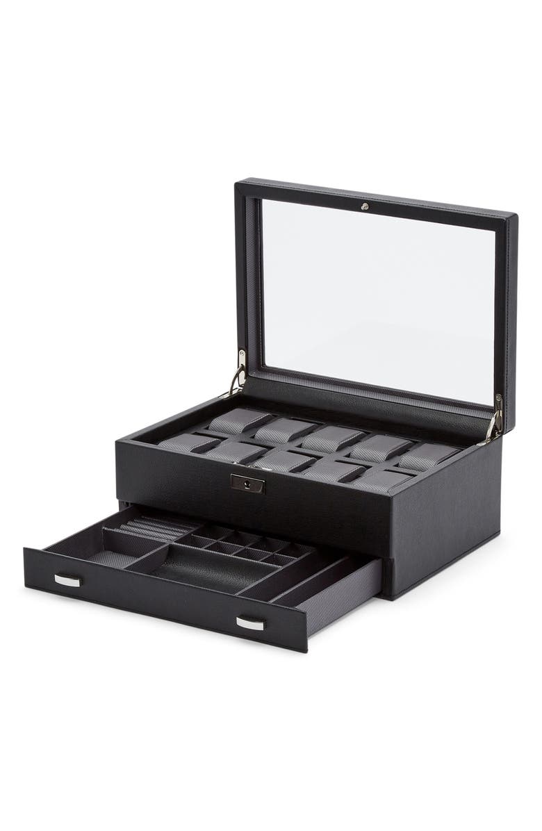 WOLF Viceroy 10-Piece Watch Box with Drawer, Alternate, color, 