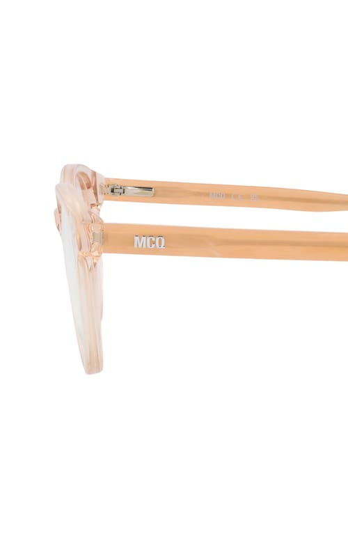 Alexander Mcqueen Mcqueen 52mm Round Optical Glasses In Sand Pink Transparent