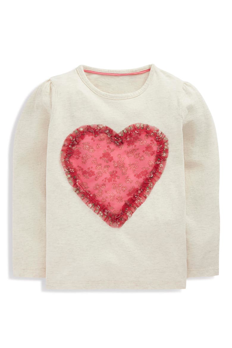 Kids' Heart Appliqué Long Sleeve Cotton Graphic T-Shirt, Main, color, RUFFLE HEART