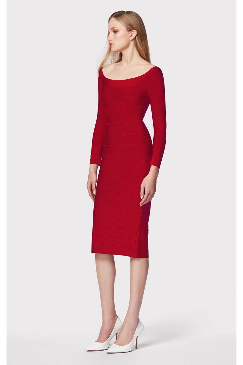 Icon Scoop Neck Midi Dress, Alternate, color, CHERRY