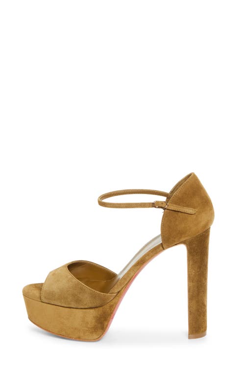 Christian Louboutin Sandaloo Peep-toe Sandal In Brown