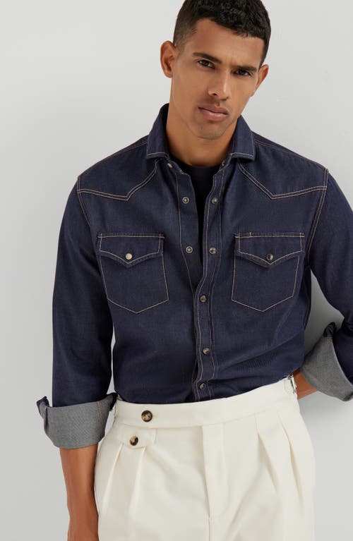 Brunello Cucinelli Double Layer Crewneck T-shirt Featuring Elegant Piping
