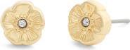 COACH Tea Rose Flower Stud Earrings