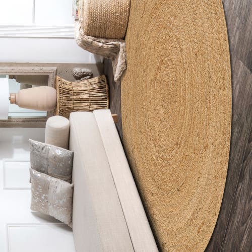 Jonathan Y Soleil Round Natural Jute Braided Circle Natural Round Area Rug In Natural