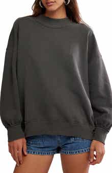 Palm Springs Mock Neck Cotton Fleece Sweatshirt