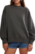 Free People Palm Springs Mock Neck Cotton Fleece Sweatshirt