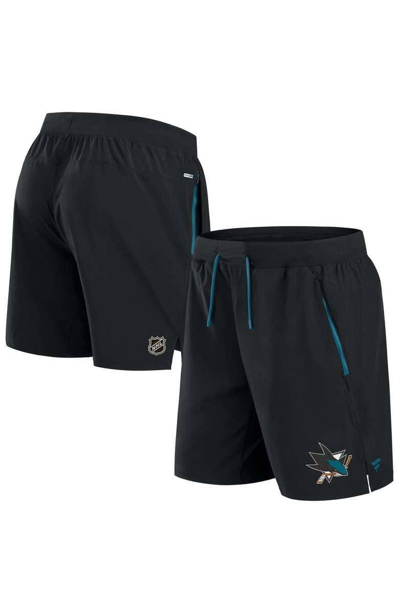 FANATICS Men's Fanatics  Black San Jose Sharks Authentic Pro Rink Performance Shorts, Main, color, 