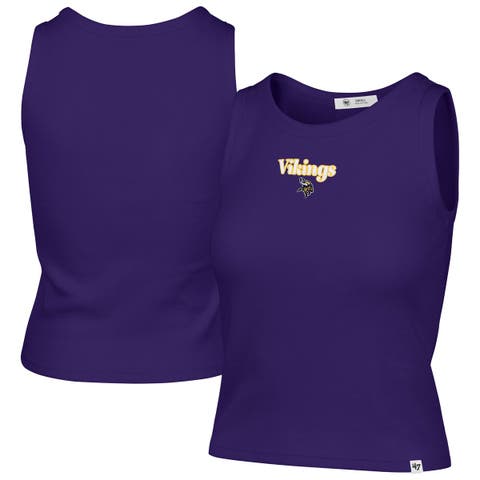 Women's '47  Purple Minnesota Vikings Cropped Straight Cut Ribbed Baby Tank Top