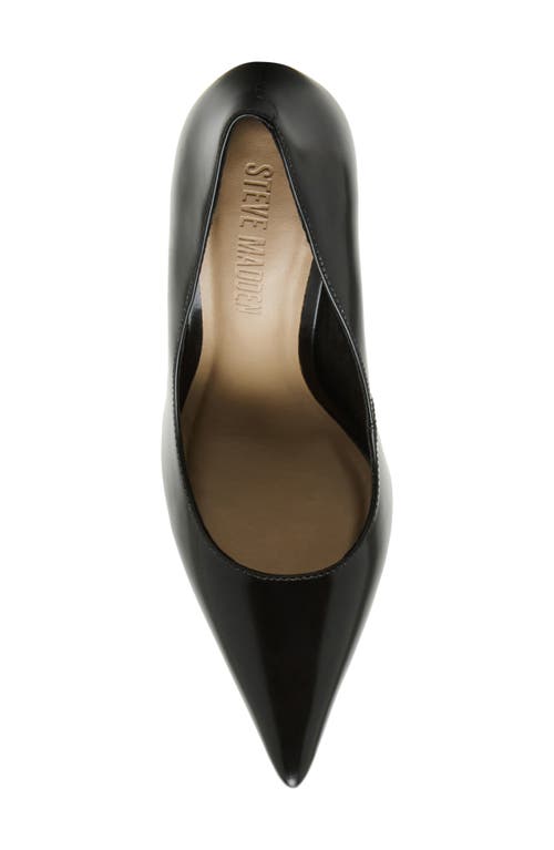 Steve Madden Noir Pointed Toe Pump In Black Leather