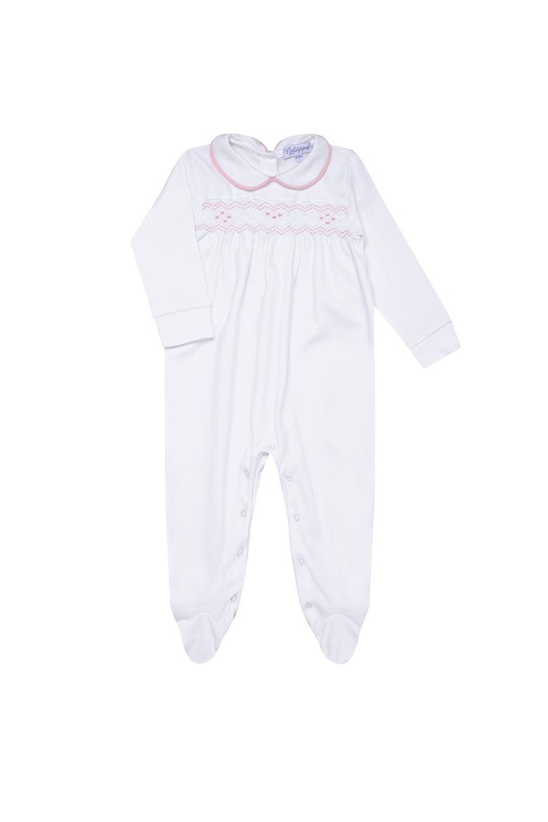 Nella Smocked Baby Girl Footie - Baby, Main, color, White