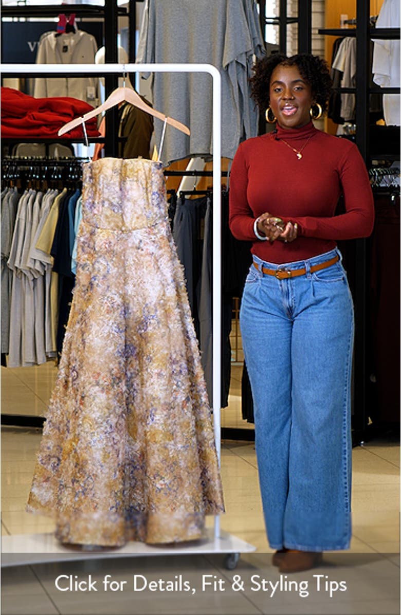 Celine Appliqué Strapless Cocktail Dress, sales video thumbnail