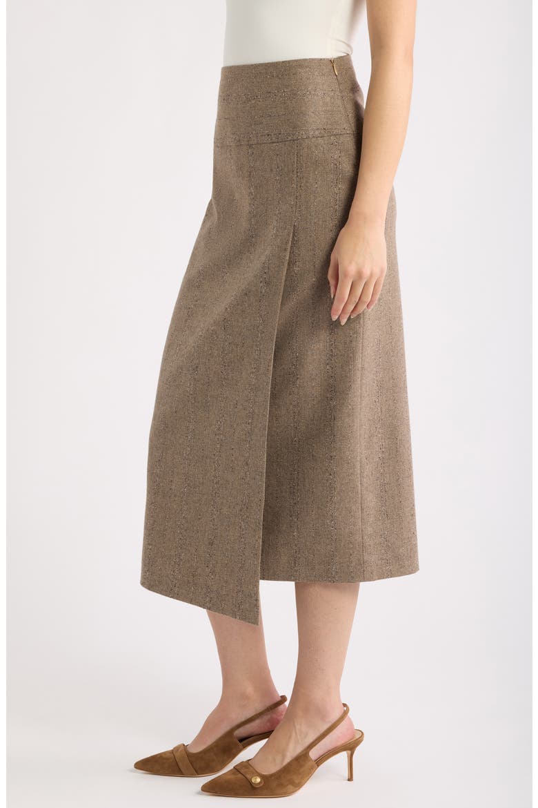 Vornara Faux Wrap Midi Pencil Skirt, Alternate, color, BEIGE MELANGE STRIPE