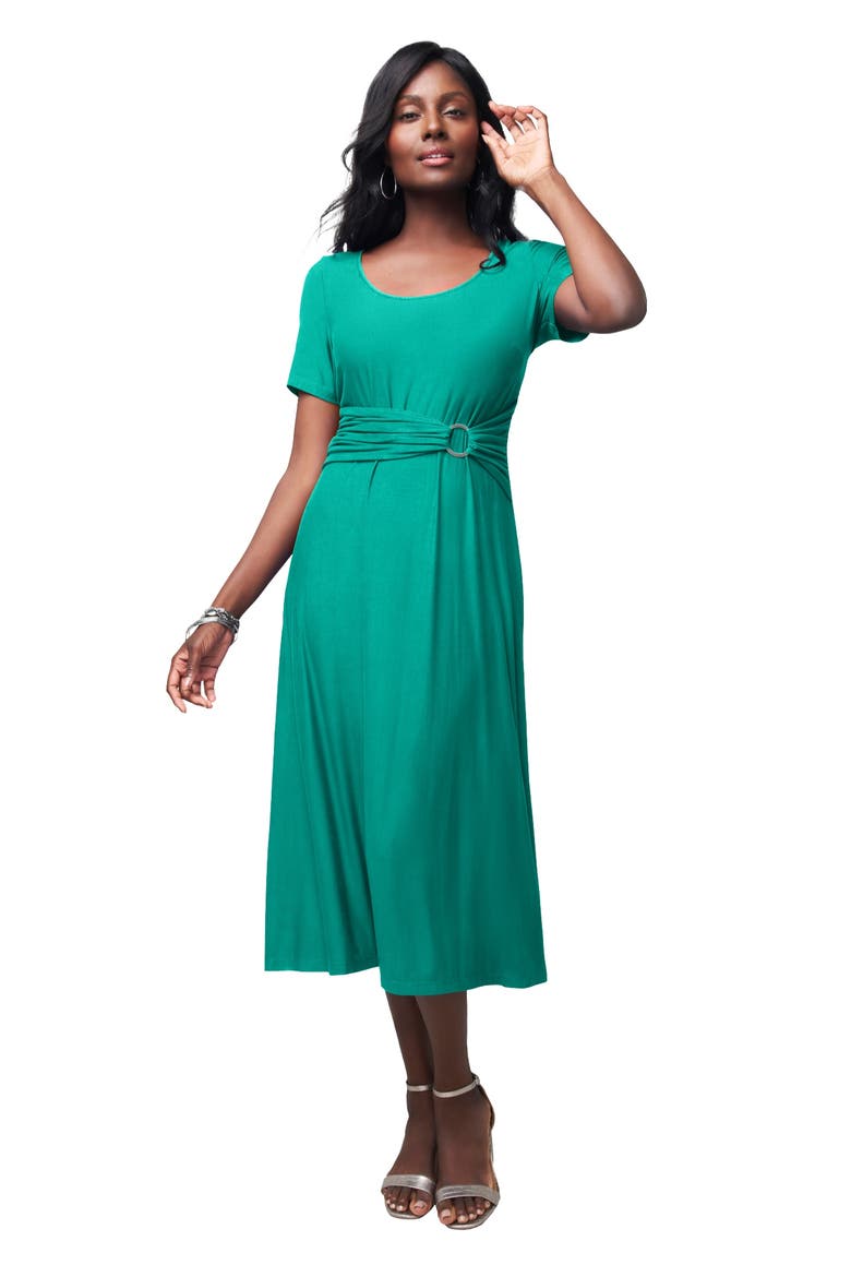 Buckle Midi Dress, Main, color, AQUA SEA