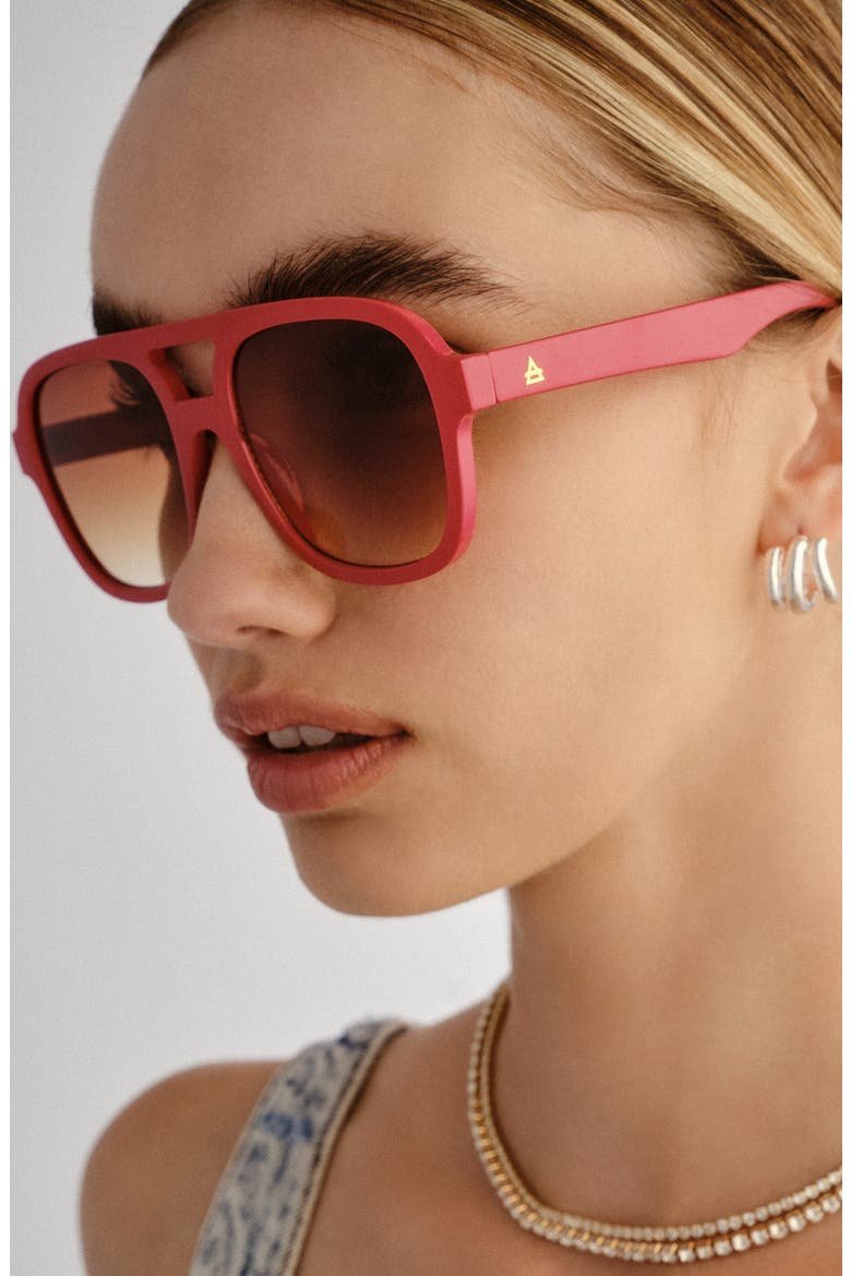Whirlpool 53mm Aviator Sunglasses, Alternate, color, POPPY/BROWN GRAD