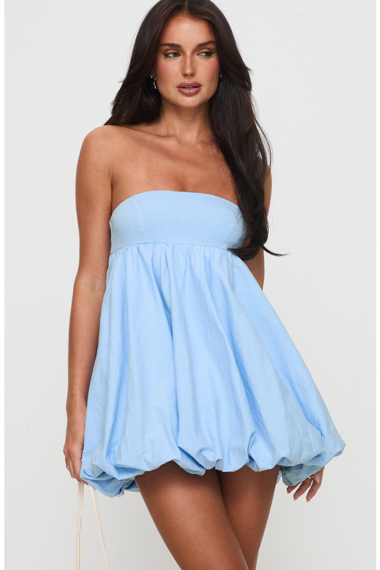 Ismene Strapless Bubble Hem Babydoll Minidress, Alternate, color, BLUE