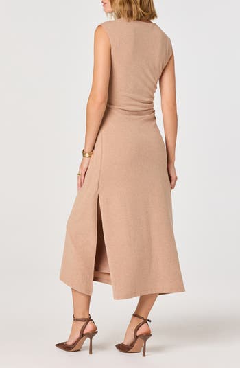 Drape Sleeveless Midi Dress